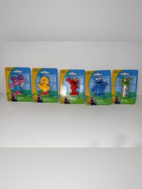 sesame street 3pck elmo, big bird, cookie monster set cake topper complete